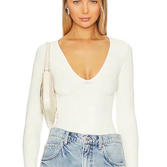 Free People Tops - Free People intimately Seamless Solid Deep V Neck Top